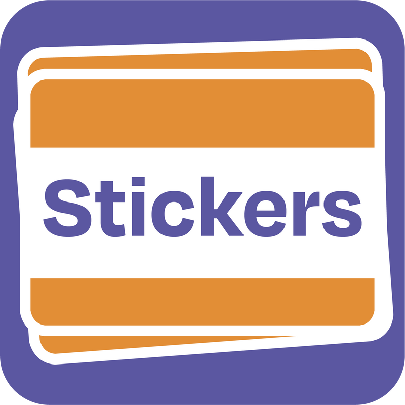 Button that leads to the Stickers collection